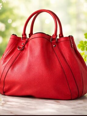 🇮🇹Authentic Gucci Vintage Abbey Tote Calfskin Leather Handbag/Shoulder Bag.